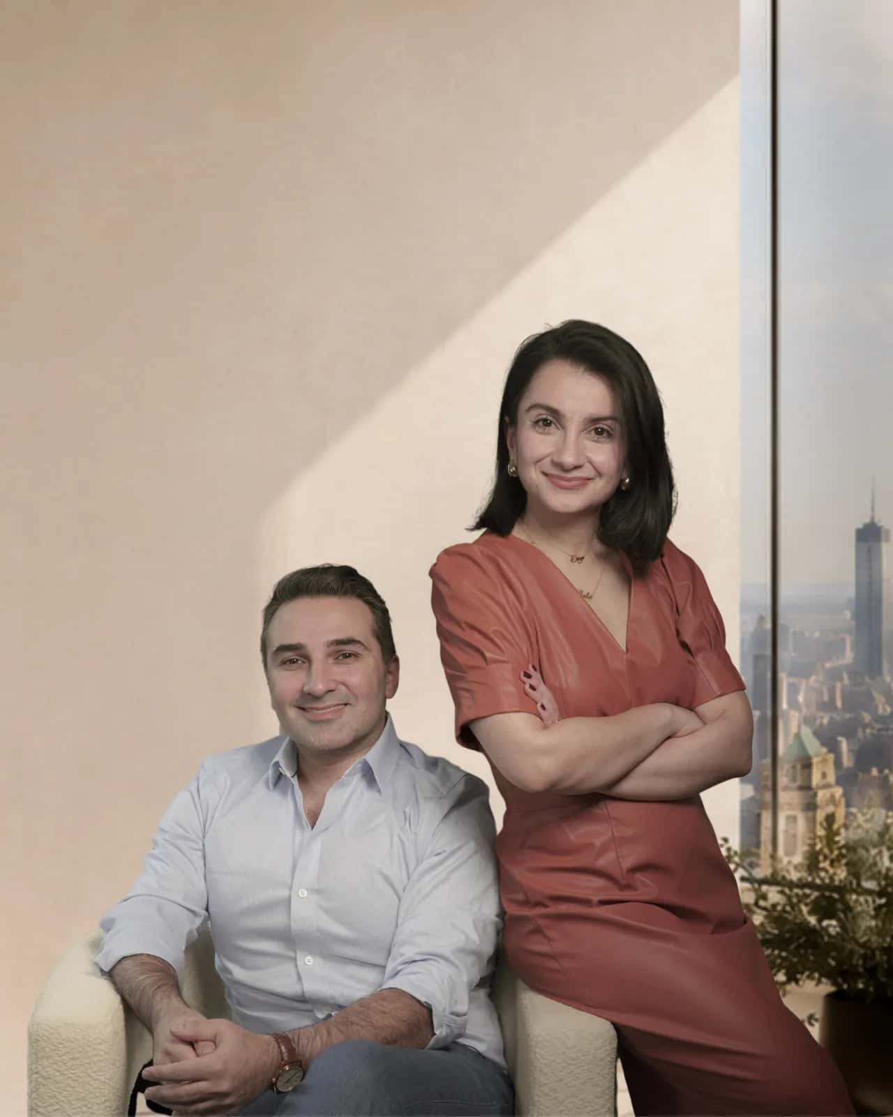 Dr. Masoud Saman and Dr. Nigar Ahmedli, facial plastic surgeons, at their Central Park South practice in New York City